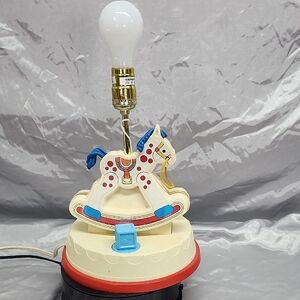 Vintage Fisher Price Rocking Horse Nursery Lamp Musical Night Light Works